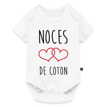 Baumwollhochzeit 1 Jahr Hochzeit - Baby Premium Kurzarmbody - Weiß - Vorne