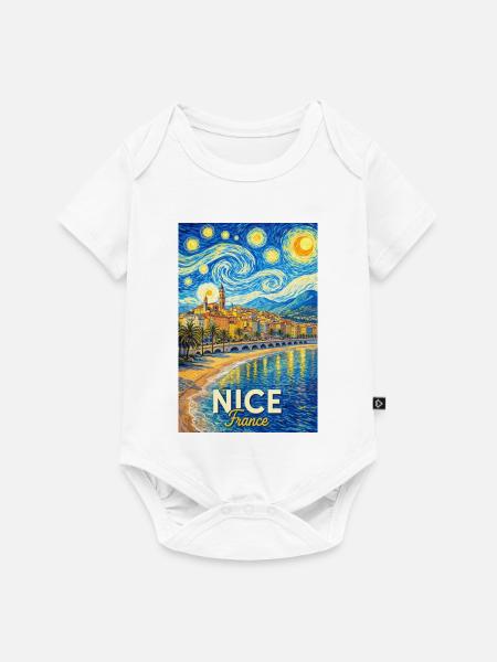 Nice, Frankreich - Baby Premium Kurzarmbody - Weiß
