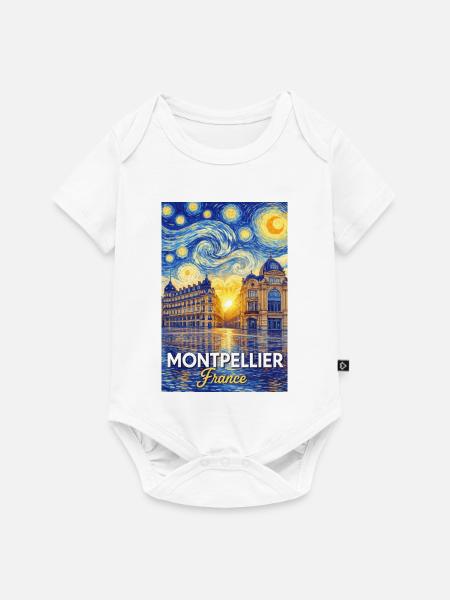 Montpellier, Frankreich - Baby Premium Kurzarmbody - Weiß