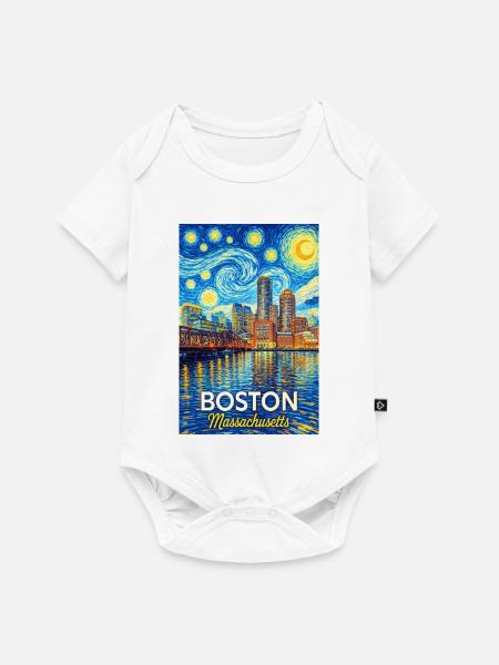 Boston, Massachusetts - Baby Premium Kurzarmbody - Weiß