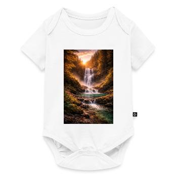 Cascade sous le soleil du soir - Body à manches courtes Premium Bébé - blanc - Devant