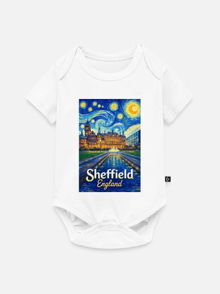 Sheffield England Sternennacht - Baby Premium Kurzarmbody - Weiß