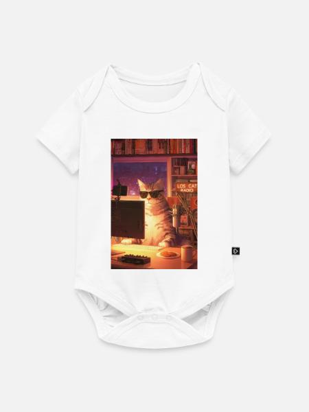 Cat Stream Neon Studio - Baby Premium Kurzarmbody - Weiß