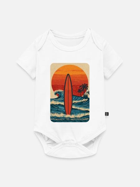 Sonnenuntergang Surf - Baby Premium Kurzarmbody - Weiß