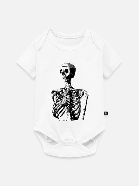 Glitch Skeleton Melt Dark Aesthetic Design - Baby Premium Kurzarmbody - Weiß