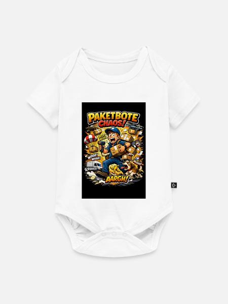 Paketbote Chaos Action - Baby Premium Kurzarmbody - Weiß