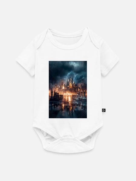 Sturmbeschienene Schachfestung - Baby Premium Kurzarmbody - Weiß