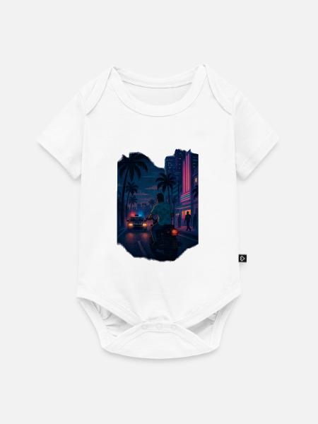 80er Jahre Retro Game - Baby Premium Kurzarmbody - Weiß