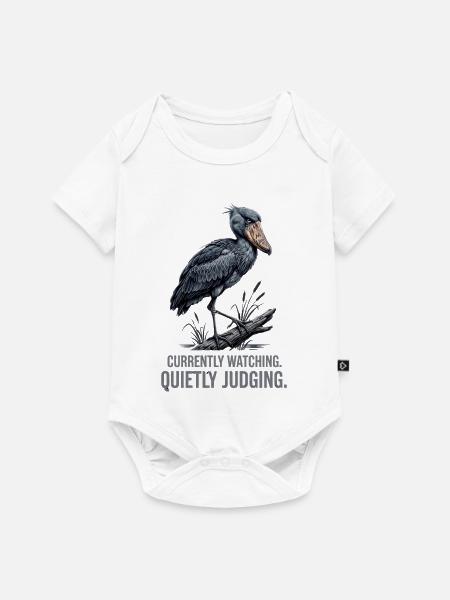 Schuhschnabelstorch Wächter Illustration - Baby Premium Kurzarmbody - Weiß