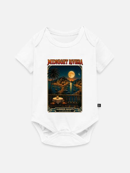 Mitternachts-Riviera-Sommernächte - Baby Premium Kurzarmbody - Weiß