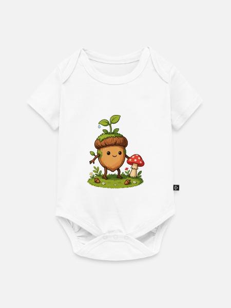 Waldspross Eichelheld - Baby Premium Kurzarmbody - Weiß
