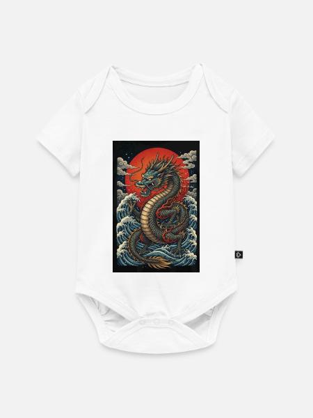 Drache der aufgehenden Sonne - Baby Premium Kurzarmbody - Weiß