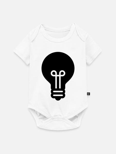 Glühbirne, Idee, Innovation, ideal für - Baby Premium Kurzarmbody - Weiß