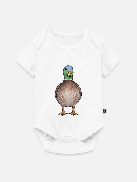 Bunte Stockenten-Illustration - Baby Premium Kurzarmbody - Weiß