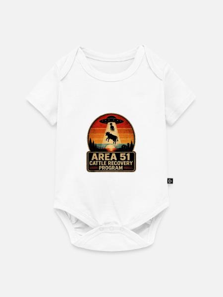 Bereich 51 Rinder-Wiederherstellungsfleck - Baby Premium Kurzarmbody - Weiß