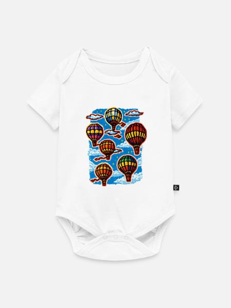 Lebendige Ballon-Himmelsparade - Baby Premium Kurzarmbody - Weiß