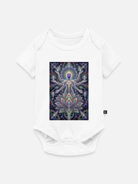 Erleuchtete Mandala-Aura - Baby Premium Kurzarmbody - Weiß