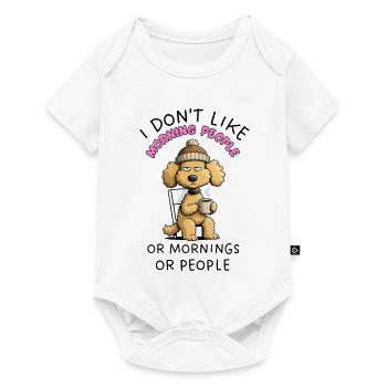 Grumpy Poodle Morning People Funny Dog - Baby Premium short-sleeve bodysuit - white - Front