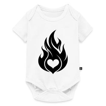 Cœur de Feu abstrait - Body à manches courtes Premium Bébé - blanc - Devant