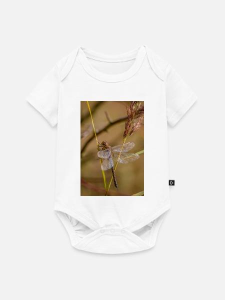 Nahaufnahme einer Libelle - Baby Premium Kurzarmbody - Weiß