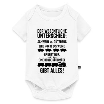 Güterzug VS Schweinehorde - Baby Premium Kurzarmbody - Weiß - Vorne