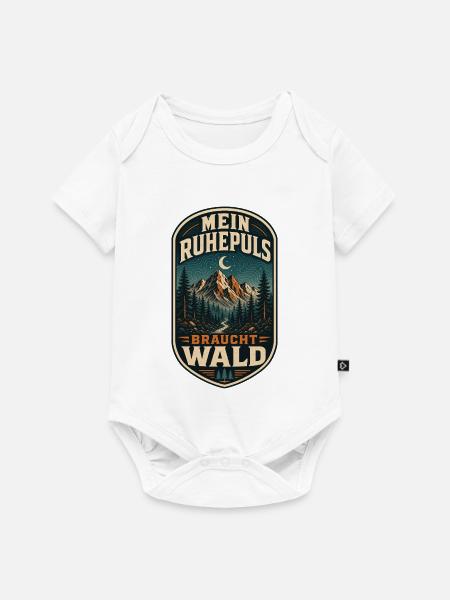 Mein Ruhepuls braucht Wald - Baby Premium Kurzarmbody - Weiß