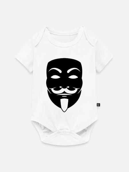 Anonymous Maske - Baby Premium Kurzarmbody - Weiß