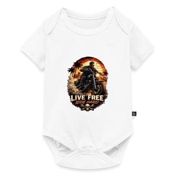 Live Free Ride Hard Biker - Baby Premium short-sleeve bodysuit - white - Front