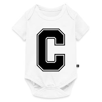 C_Buchstabe - Baby Premium Kurzarmbody - Weiß - Vorne