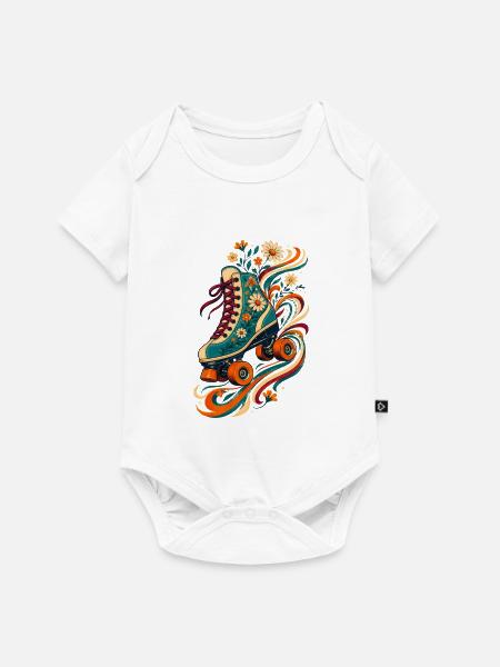 Blumenroller Skateskunst - Baby Premium Kurzarmbody - Weiß