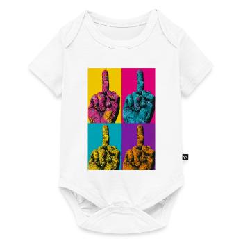 Pop Art Hand Four-Colored Finger - Baby Premium short-sleeve bodysuit - white - Front