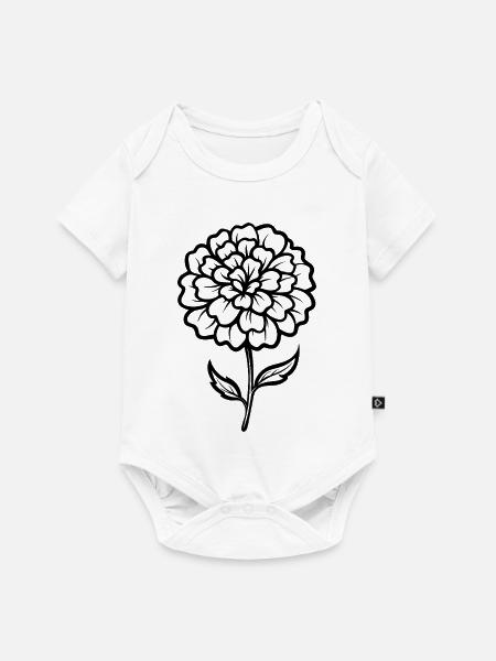 Ringelblumenblüte - Baby Premium Kurzarmbody - Weiß