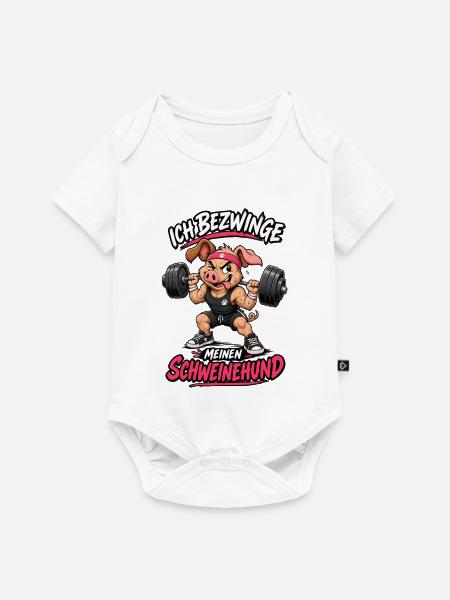Ich Bezwinge Meinen Schweinehund - Baby Premium Kurzarmbody - Weiß