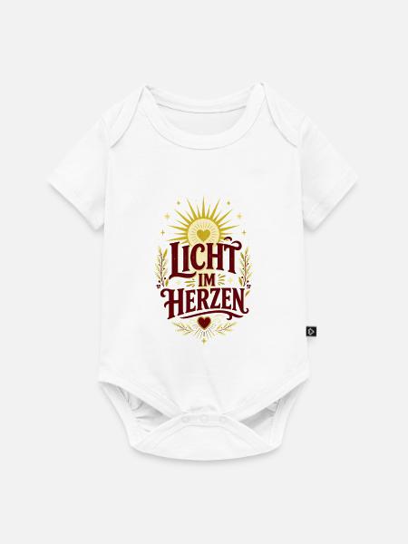 Licht im Herzen – Positiver Spruch - Baby Premium Kurzarmbody - Weiß