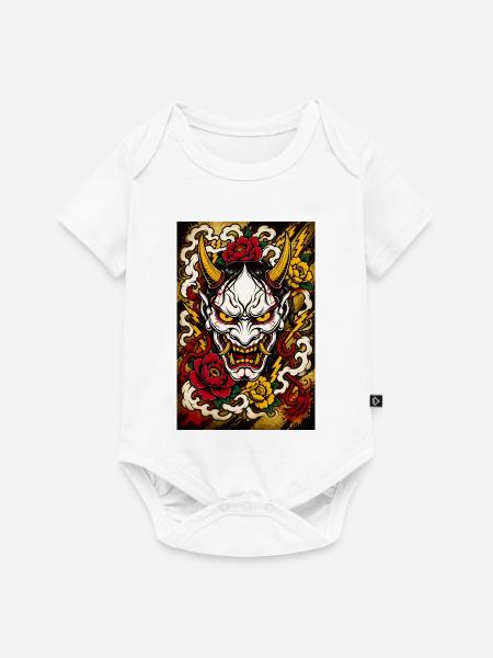 Hannya Maske - Baby Premium Kurzarmbody - Weiß