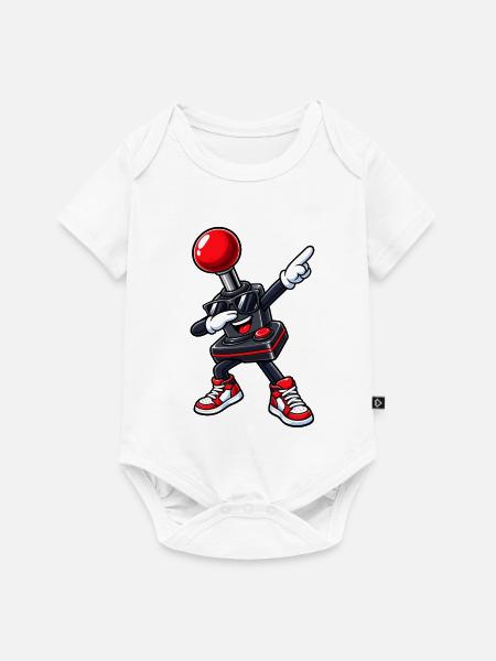 Dabbing Retro Joystick – Gaming Nostalgie - Baby Premium Kurzarmbody - Weiß