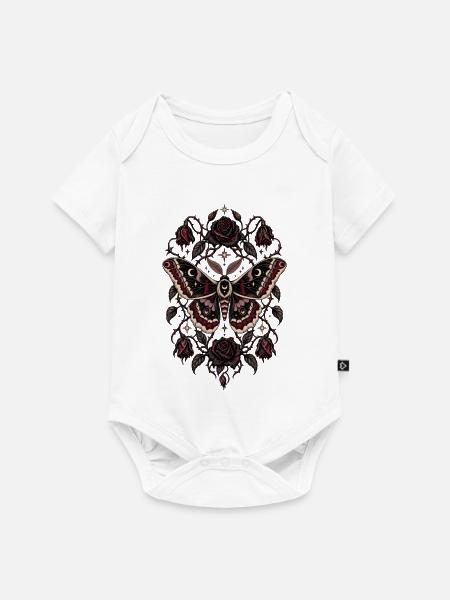 Nachtrose Falter - Baby Premium Kurzarmbody - Weiß