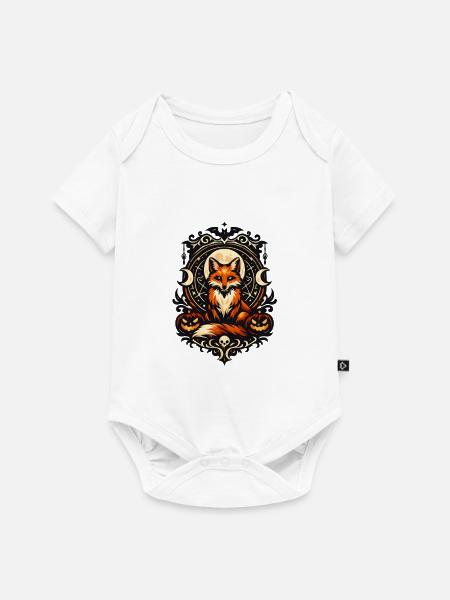 Fuchs im Mondkreis - Baby Premium Kurzarmbody - Weiß