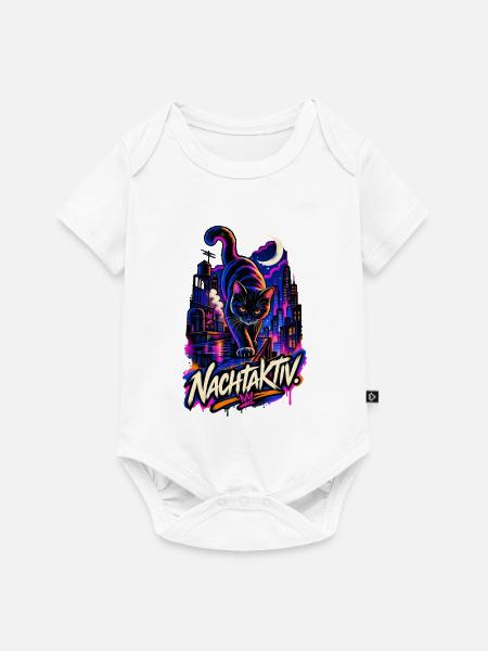 Nachtaktiv - Baby Premium Kurzarmbody - Weiß