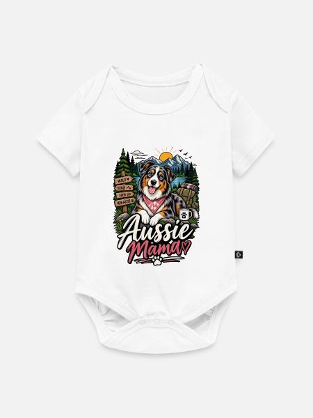 Aussie Mama Wanderhund - Baby Premium Kurzarmbody - Weiß