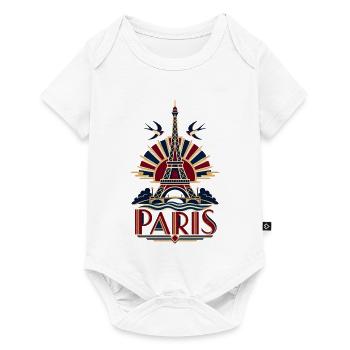 Paris Eiffelturm Art Déco Vintage Emblem - Baby Premium Kurzarmbody - Weiß - Vorne