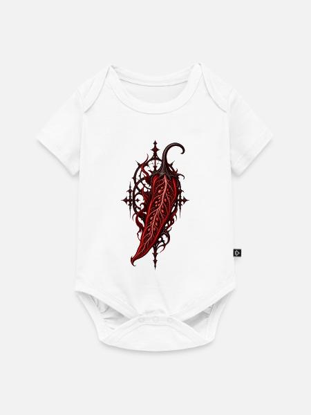 Roter Dornbluete Gothic Botanik - Baby Premium Kurzarmbody - Weiß
