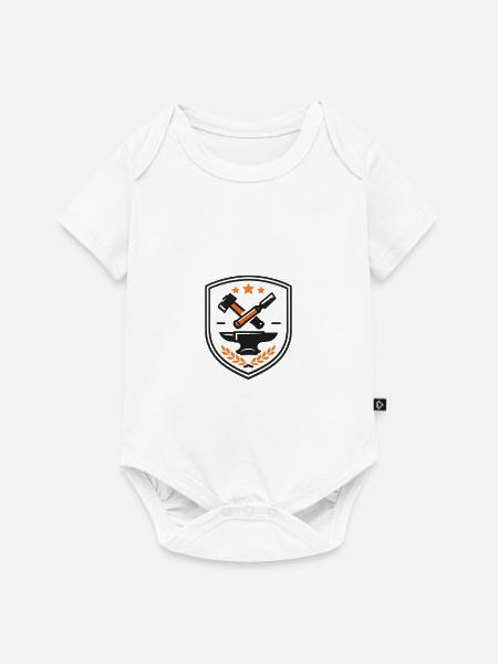 Schmiedekunst Schild: Hammer & Meißel - Baby Premium Kurzarmbody - Weiß