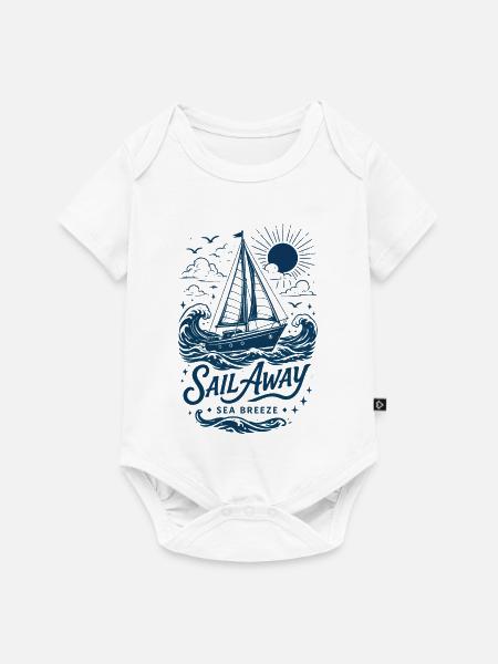 Segelboot und Brise Marine - Baby Premium Kurzarmbody - Weiß
