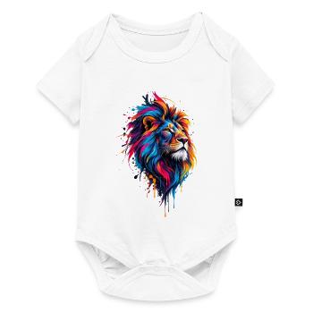 Löwe Aquarell - Baby Premium Kurzarmbody - Weiß - Vorne