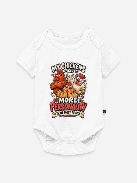 Chicken Personality - Baby Premium Kurzarmbody - Weiß
