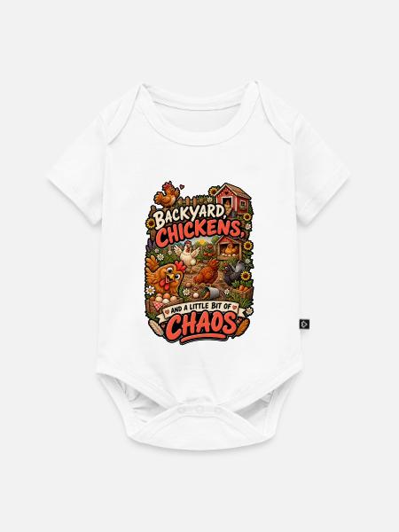 Backyard Chicken Chaos - Baby Premium Kurzarmbody - Weiß