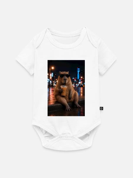 Urban Coffee Capybara - Baby Premium Kurzarmbody - Weiß