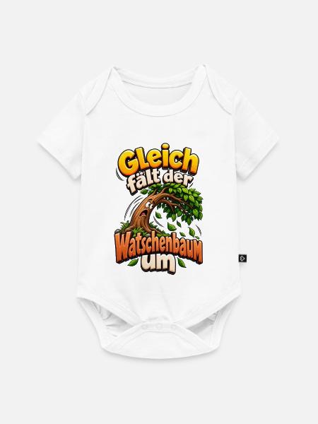 Gleich fällt der Watschenbaum - Baby Premium Kurzarmbody - Weiß