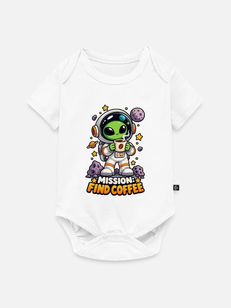Mission: Kaffee finden - Baby Premium Kurzarmbody - Weiß